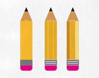 Pencil SVG, Pencil Monogram Svg, School Svg, Teacher Svg, Pencil Clipart, Pencil cut files, SVG Files, Cricut, Silhouette Cut Files.