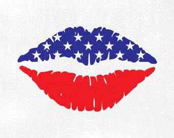 USA lips kiss svg, Kiss svg, Fourth of July svg, 4 of July svg, Patriotic Svg, America svg. Instant download.