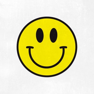 Cara sonriente SVG, Cara feliz SVG, Sonrisa SVG, Smiley amarillo svg, Emoji svg, Cricut, Silueta, Plantilla, Descarga instantánea.