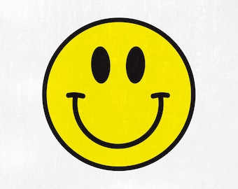 Smiley Face SVG, Happy Face SVG, Smile SVG, Yellow Smiley svg, Emoji svg, Cricut, Silhouette, Template, Instant Download.