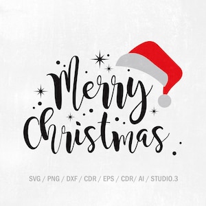 Kerst-SVG, Merry Christmas SVG, Merry Christmas Saying Svg, Christmas Clip Art, Christmas Cut-bestanden, Cricut, Silhouette Cut-bestand.
