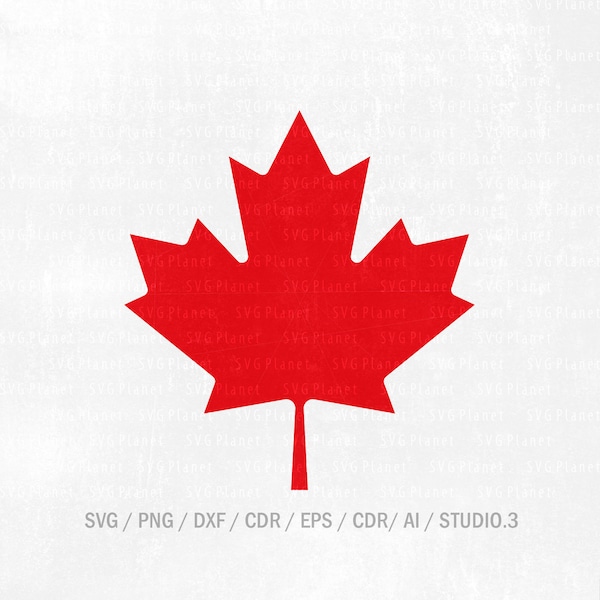 Feuille d'érable canadienne SVG, Svg du Canada, jpg, eps, dxf, studio.3 Fichiers de coupe pour Cricut et Silhouette, Clipart, téléchargement immédiat.