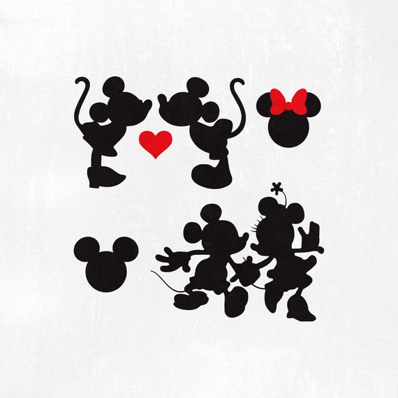 Download Mickey Mouse Minnie Mouse Svg Love Kissing Heart Mickey Etsy