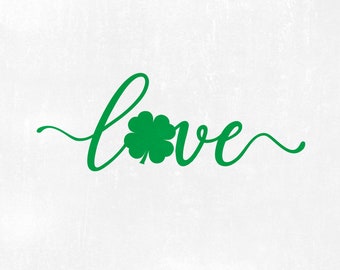 Love Shamrock svg, Shamrock Love svg, Día de San Patricio svg, San Patricio svg, irlandés svg, Día de San Patricio svg, St Paddy Day svg, dxf, png
