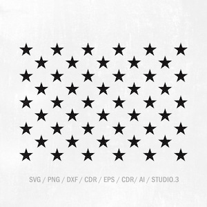 50 Sterne svg, USA Flagge Sterne, 50 Sterne amerikanische Flagge SVG, png, jpg, eps, dxf, studio.3 Schnitt Dateien für Cricut, Silhouette