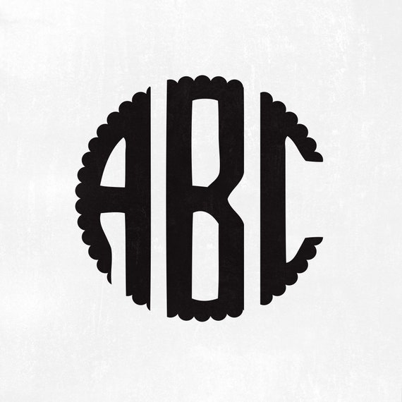 Scalloped Round Monogram Svg Font Alphabet Svg Fonts Cricut Etsy