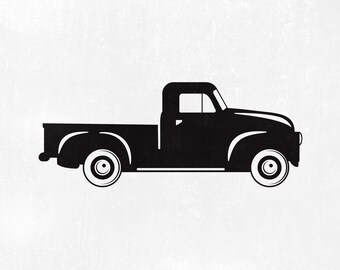 Camion SVG, SVG de camionnette, vintage camionnette svg Camionnette svg cricut et silhouette. Téléchargement instantané.