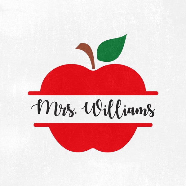 Apple Name Frame SVG, Apple Monogram Frame Svg, Apple Svg, Teacher Svg, School Svg, Cut Files, Cricut, Back to school, dxf, eps, Digital