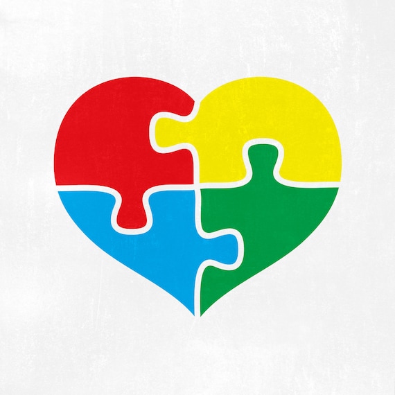 Rompecabezas del corazón del Autismo Corazón Puzzle Etsy España