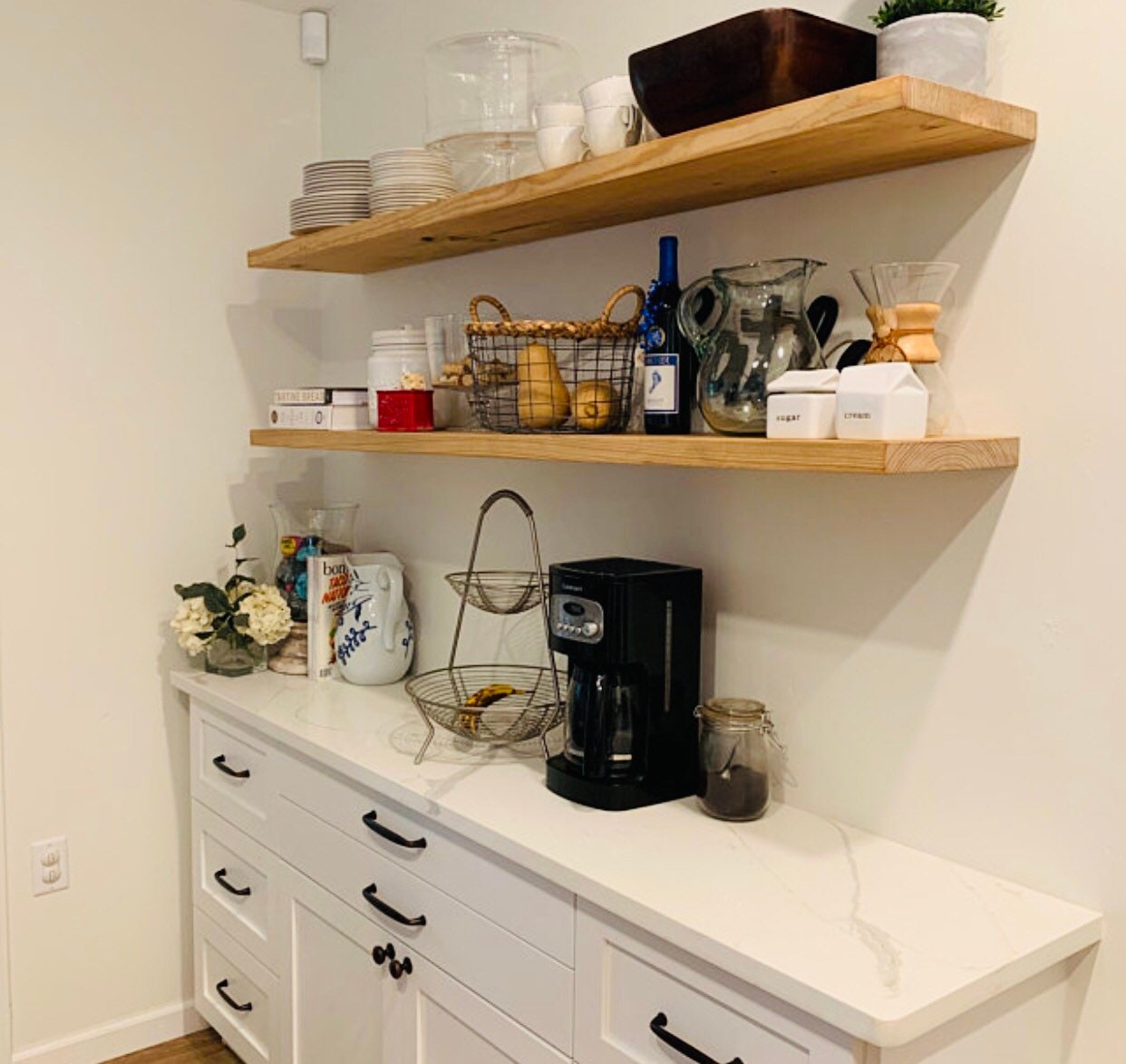 DISTRESSED Golden Oak Color Floating Shelf Rustic Reclaimed Etsy.de