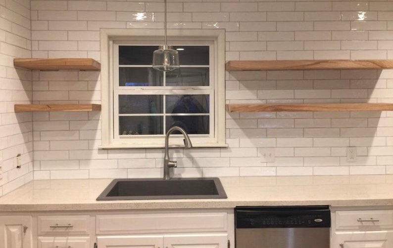 Kitchen Floating Shelf Heavy Duty Rustic Reclaimed Barn Wood Etsy