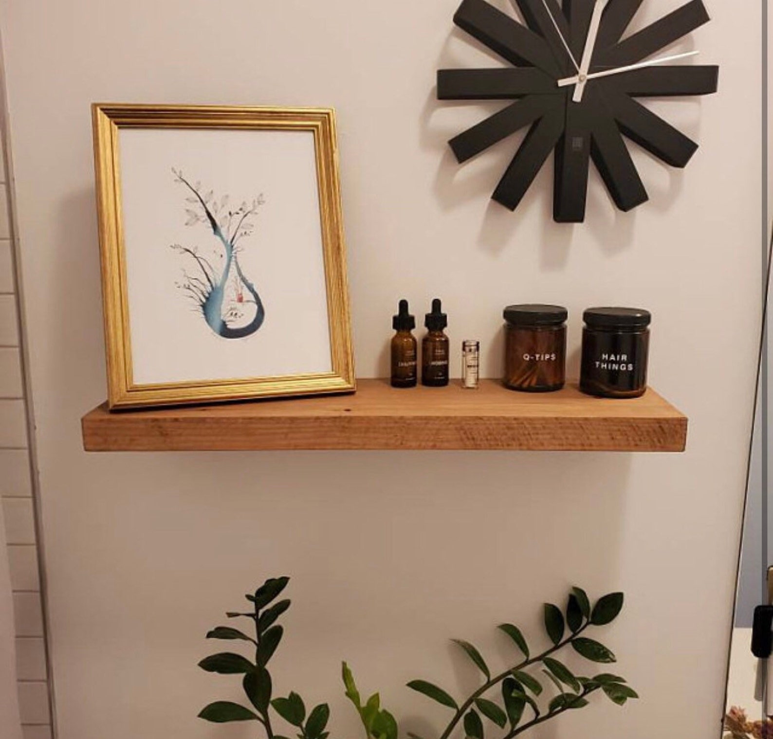 DISTRESSED Golden Oak Color Floating Shelf Rustic Reclaimed Etsy