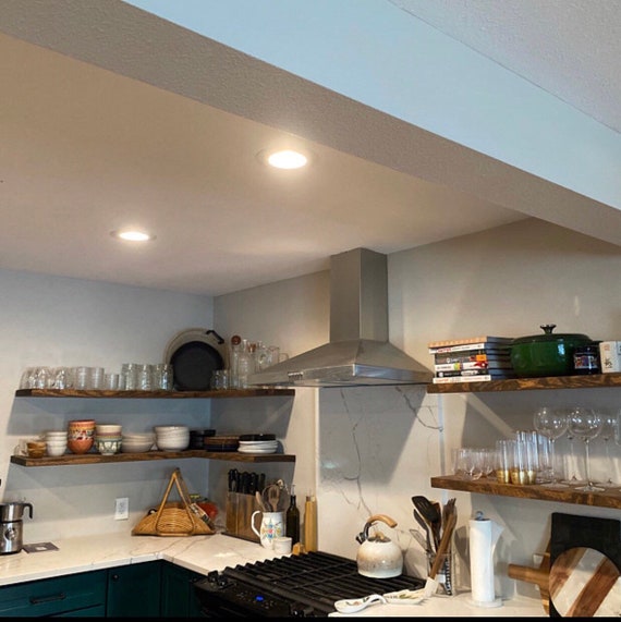 Natural Floating Shelves With Hidden Bracket Solid Pine Steel
