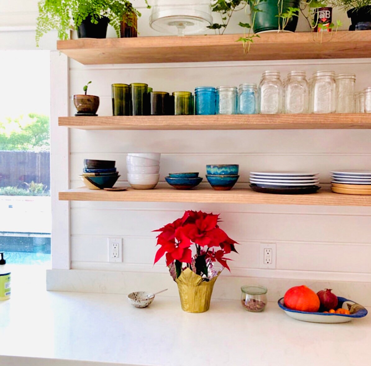 Floating shelves sale for kitchen dishes