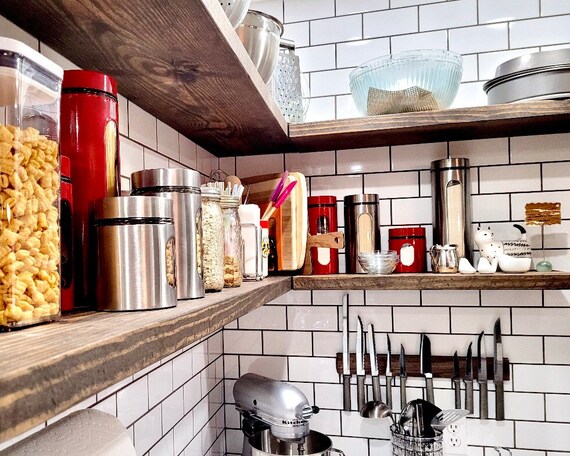 Small kitchen floating shelves online