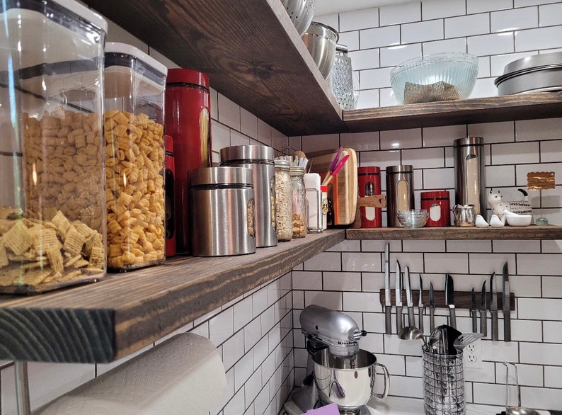 Corner Lshape Floating Shelves for Kitchen up to 11 Depth Etsy