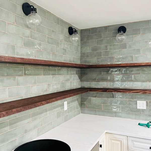 Red Oak Floating Shelves Etsy