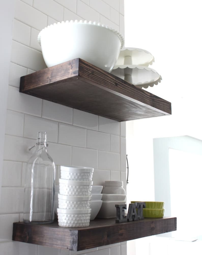 2 Inch THICK Floating Shelf Rustic Floating Shelves Choose Etsy