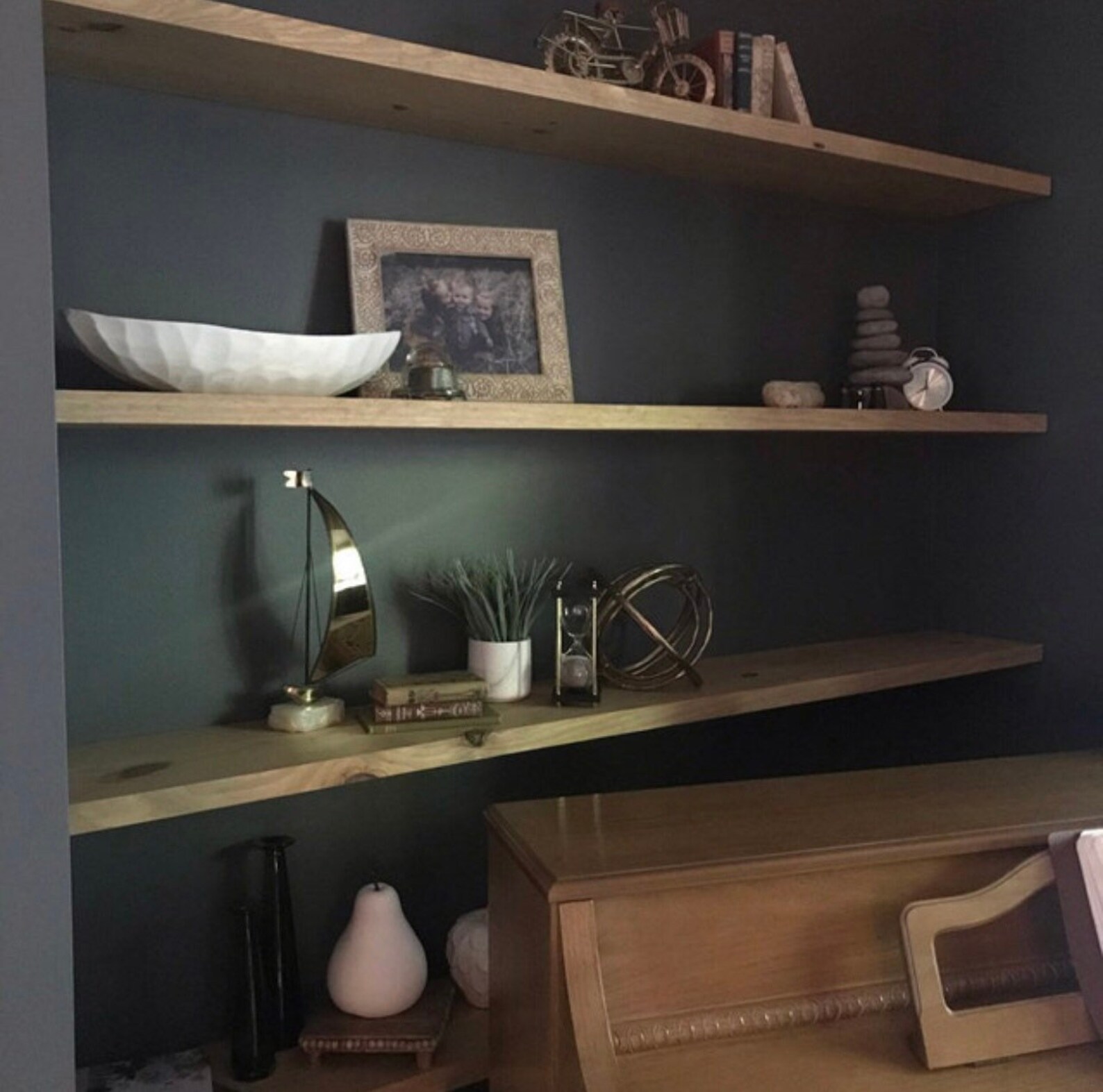 Modern Wood Floating Shelves Pickled Oak Natural Floating Etsy