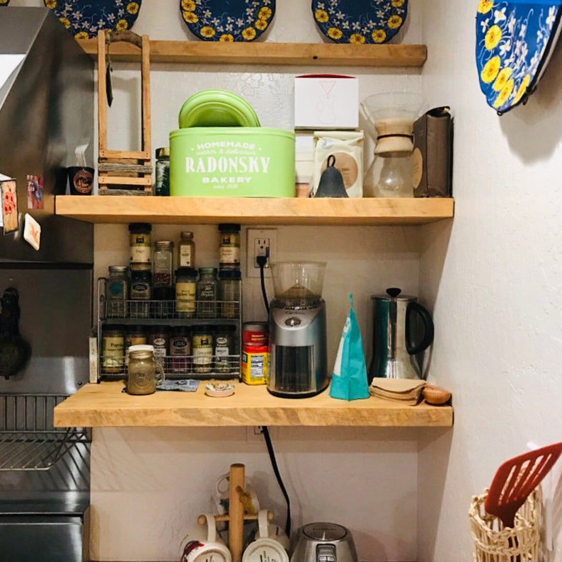 Floating Shelves Metal Bracket Ready to Hang DIY Natural Etsy UK