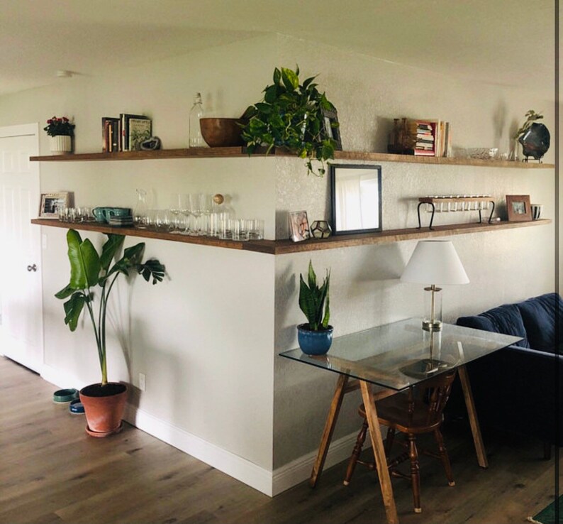 FLOATING Kitchen Floating Shelves Corner Shelves Lshape Heavy Etsy