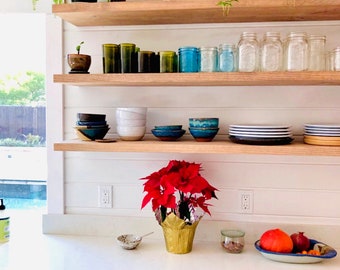 Floating Shelves - with Metal Bracket Floating Shelf - ANY color and CUSTOM size - READY-to-Hang Floating Shelves for Kitchen