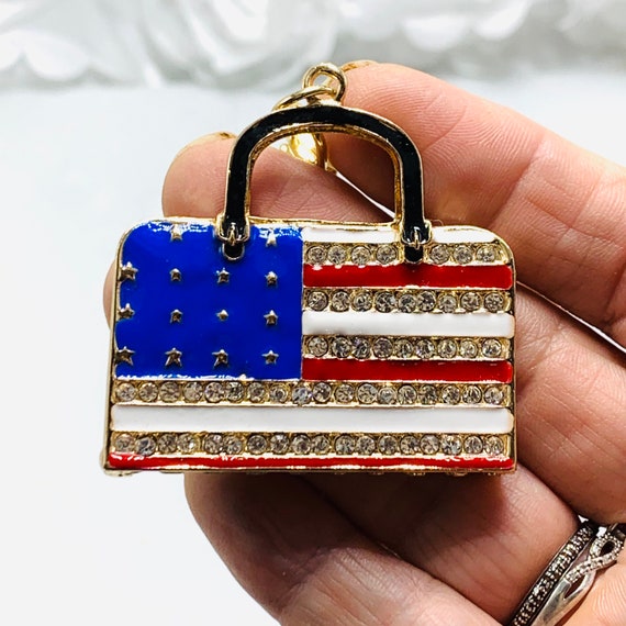 Patriotic Flag Jewelry Keychain Bracelet And Pin … - image 7