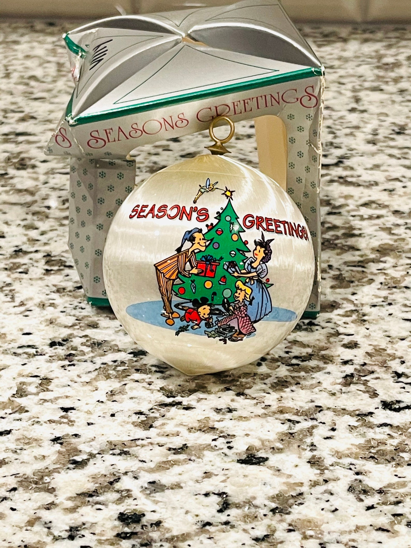 Disney Cast Family Holiday Ornament Christmas Party 1996 Satin Etsy