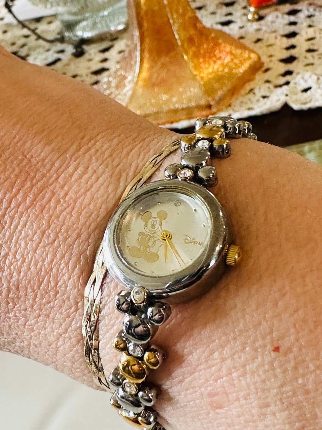 Disney Silver and Gold Mickey Mouse Bracelet Watch Women main image 3