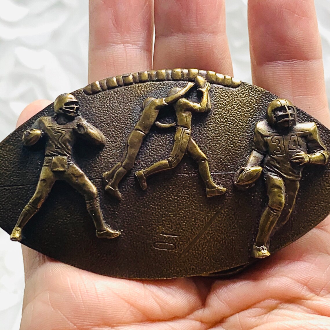 Solid Brass Football Belt Buckle USA Bergamot Brass Works Etsy