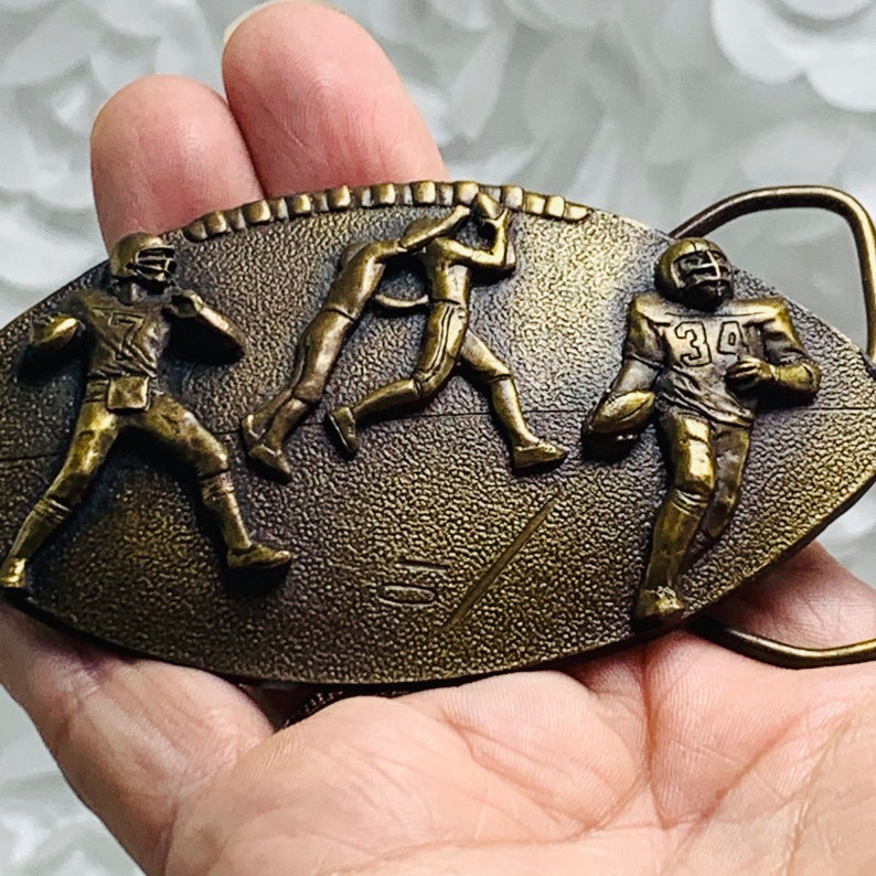 Solid Brass Football Belt Buckle USA Bergamot Brass Works Etsy