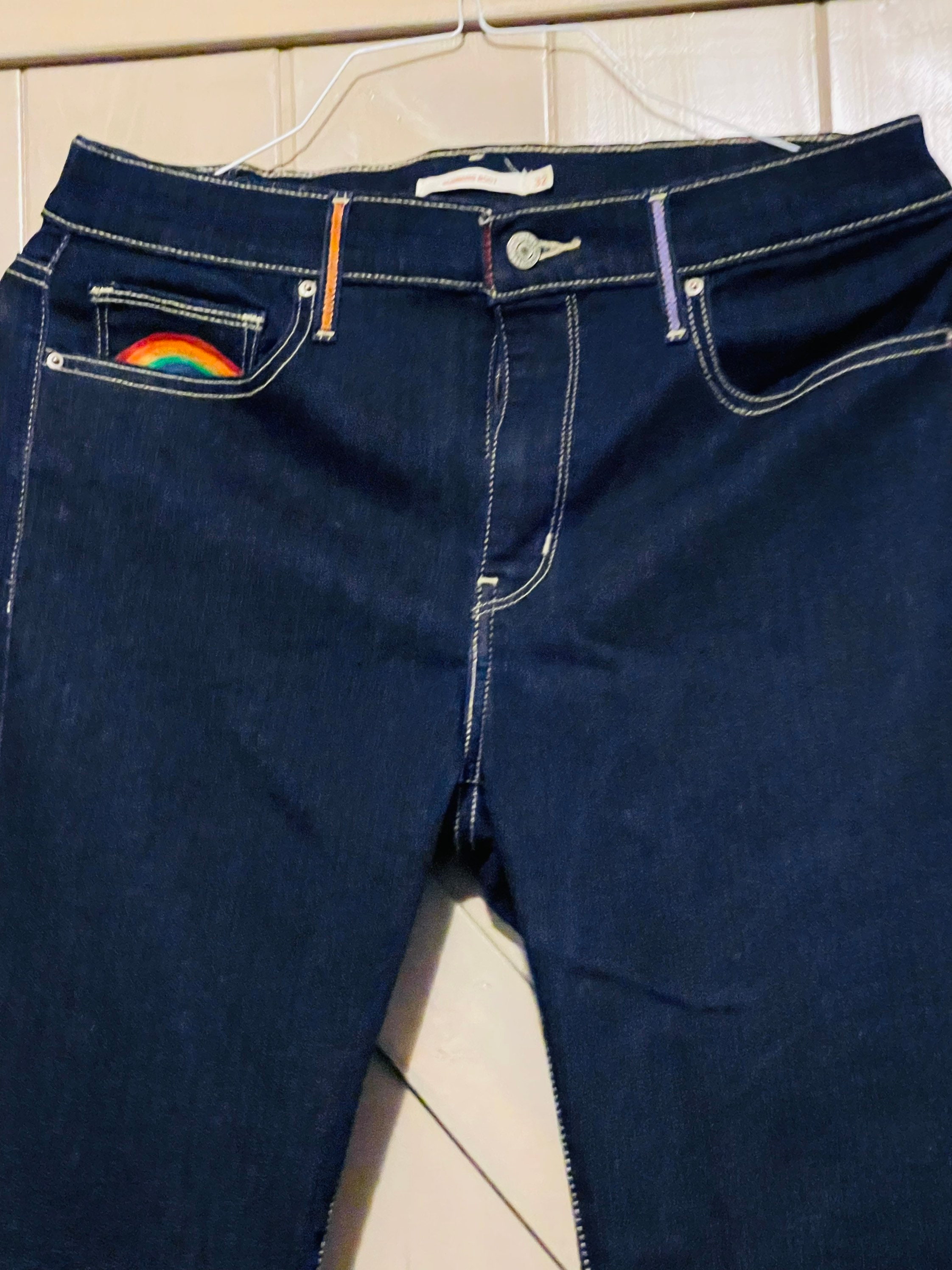 Rainbow Jeans Levis Strauss & Co LGBTQ Do You Listen to Girl - Etsy  Australia