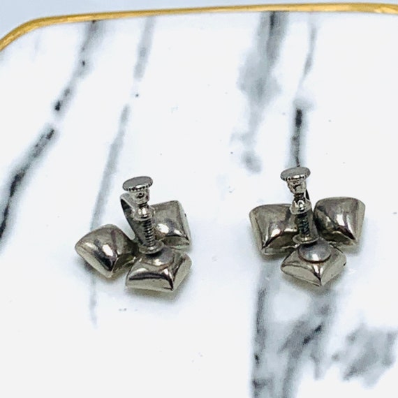 Art Deco Rhinestone Screw Back Earrings Crystal R… - image 6