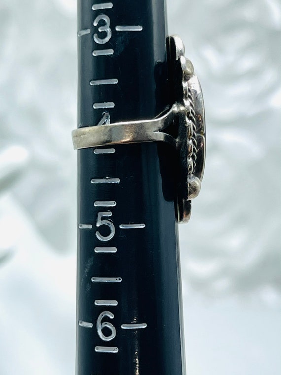 Abalone Shell Silver Ring Size 4 Sterling Silver … - image 7