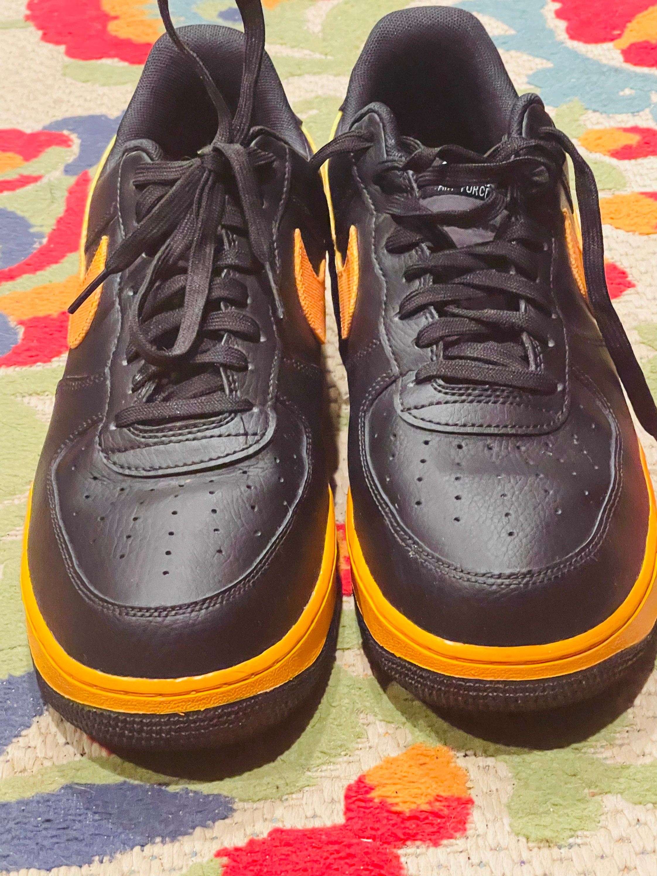 Nike Air Force 1 Sneakers Low LV8 Black Orange Peel Mens 11 