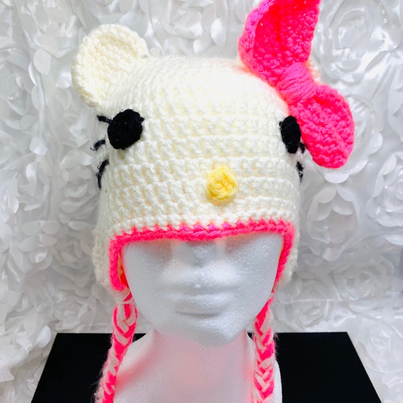 Hello Kitty Beanie Hand Knit Winter Hat