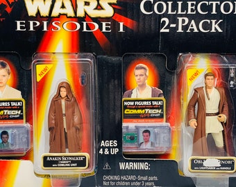 Star Wars Episode 1 Two Pack Anakin Skywalker And Obi-wan Kenobi In Original Package