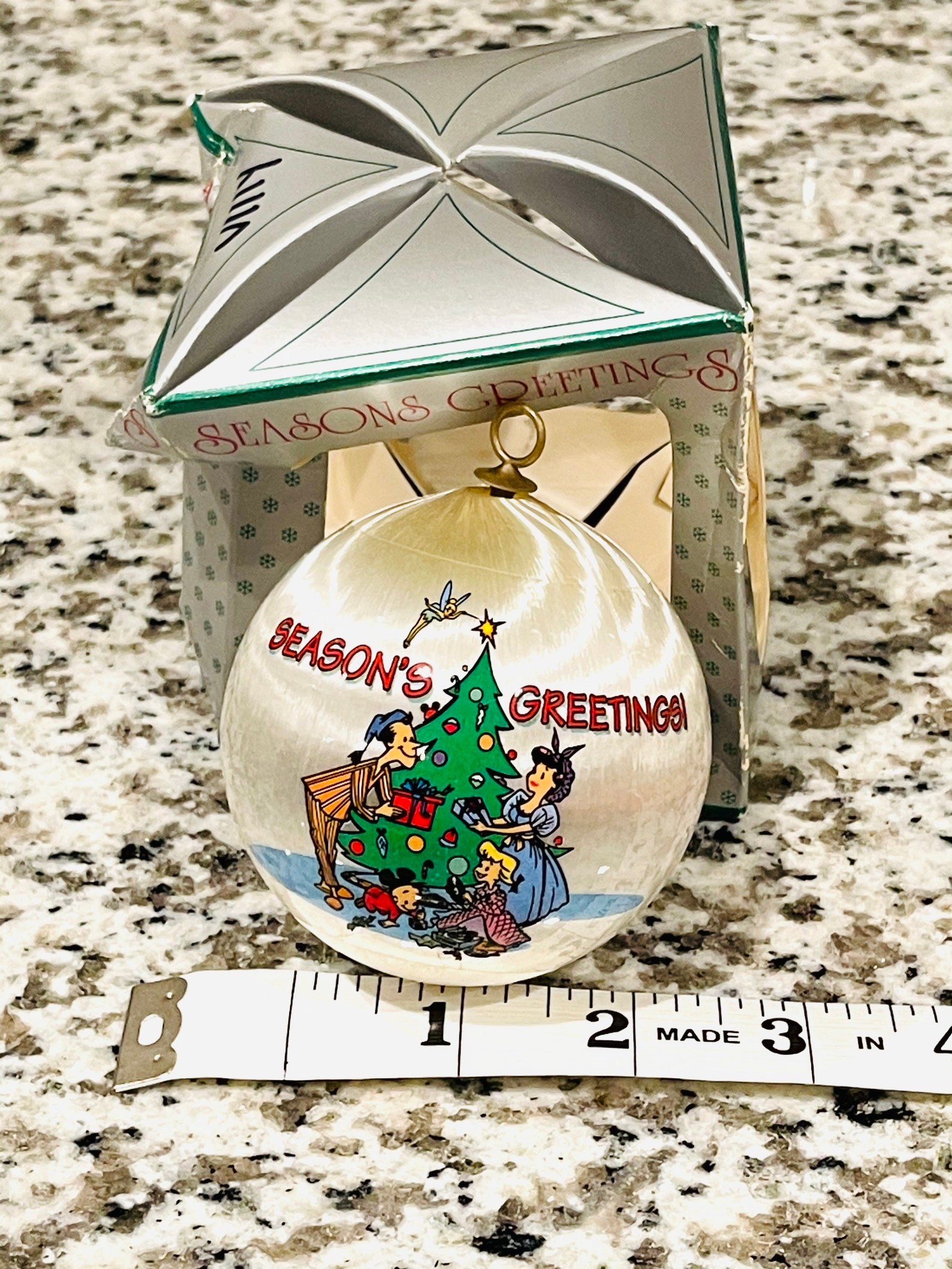 Disney Cast Family Holiday Ornament Christmas Party 1996 Satin Etsy