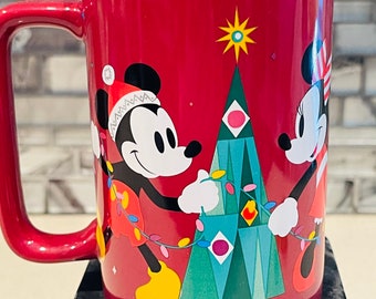 Disney Christmas Mickey Love Fa La La Cup Christmas Tree Minnie Mouse Pluto Chip And Dale Ceramic Coffee Mug