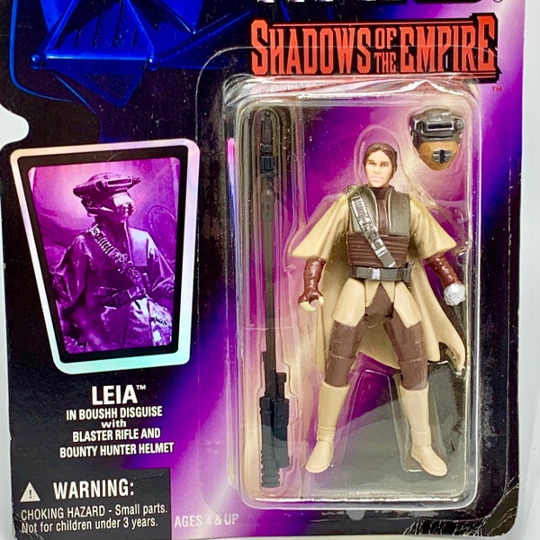 Star Wars Hasbro Shadows of the Empire Leia in Boushh Desguise Purple Card In Original Package