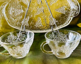 ヴィンテージ アンカーホッキング 8ピース ガラス スナックセット