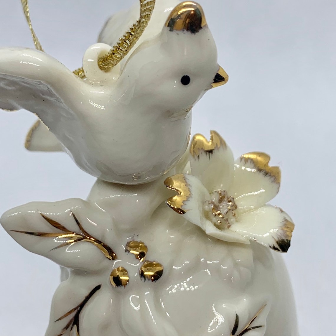 Vintage Porcelain Bell and Dove Ornament Etsy