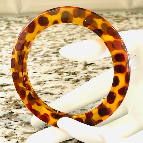 Tortoise Brown Plastic Bracelet Cellulose Acetate Bangle Thin Bracelet  Minimalist Jewelry