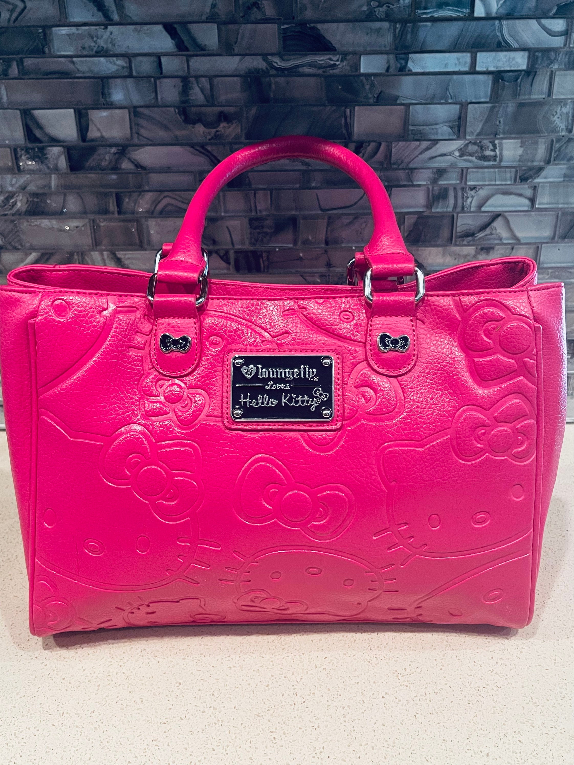 LOUNGEFLY Hello Kitty Metallic Pink Crossbody Bag 
