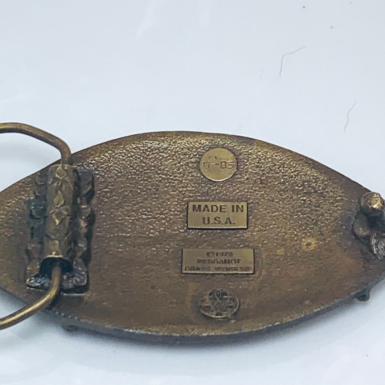 Solid Brass Football Belt Buckle USA Bergamot Brass Works Etsy