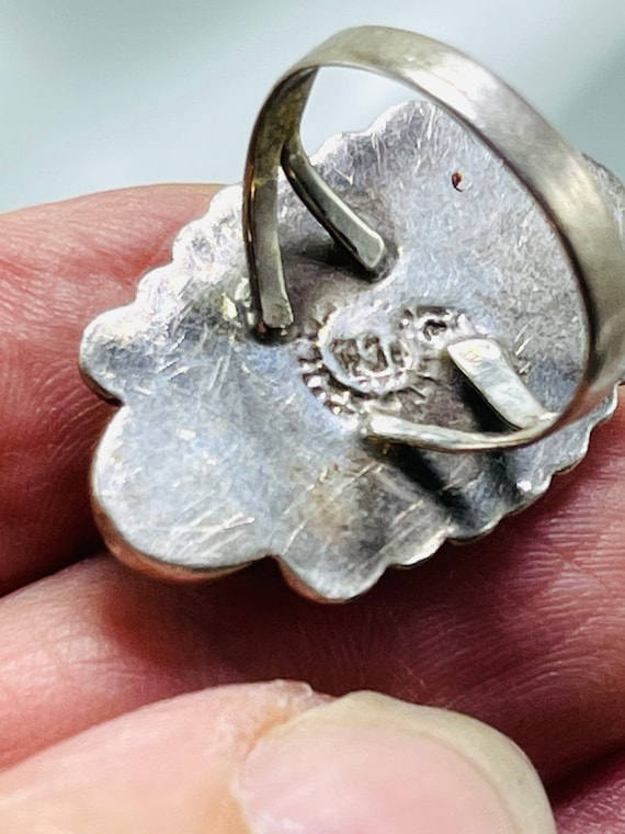 Abalone Shell Silver Ring Size 4 Sterling Silver … - image 8