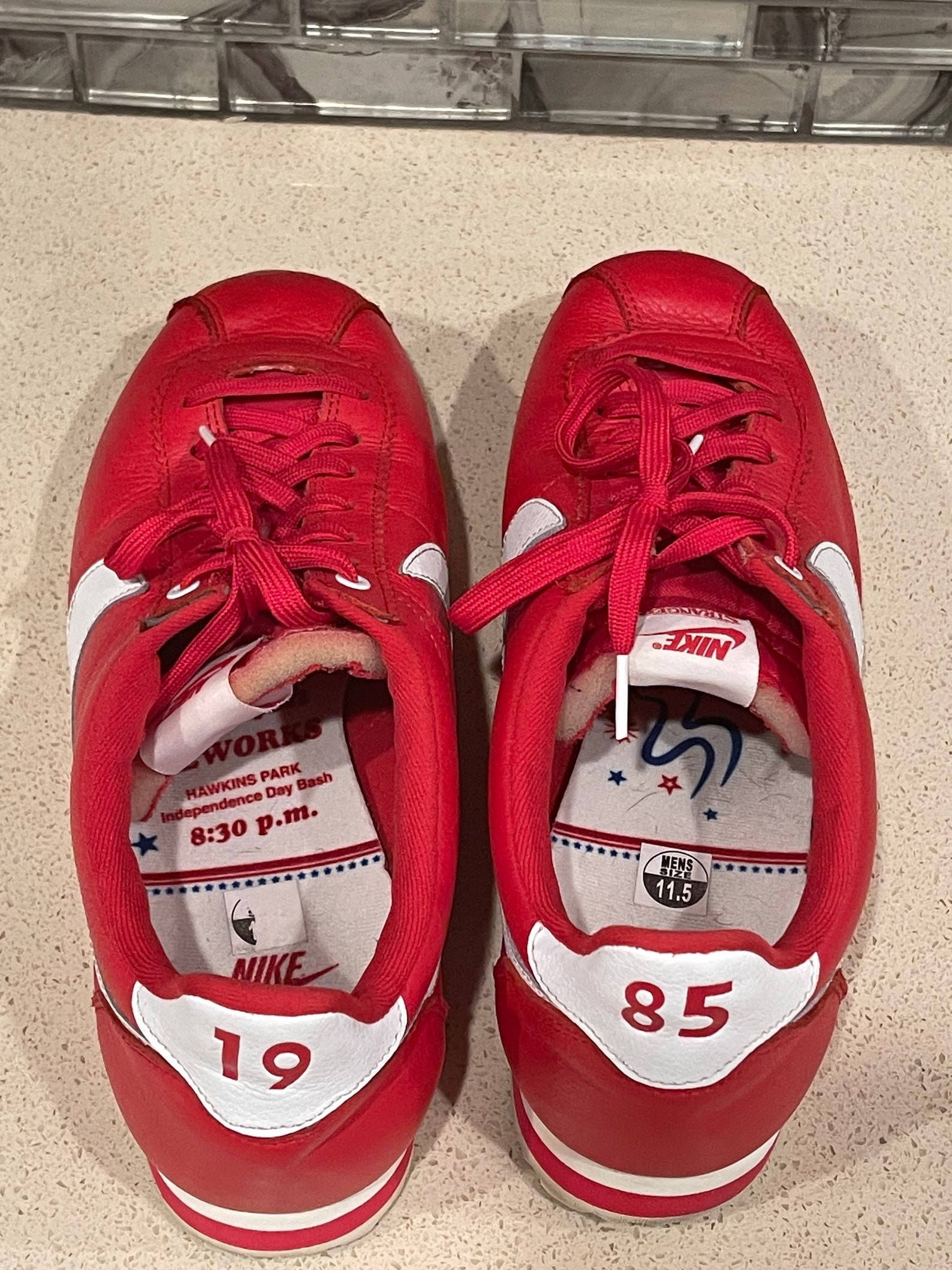 all red nike cortez mens