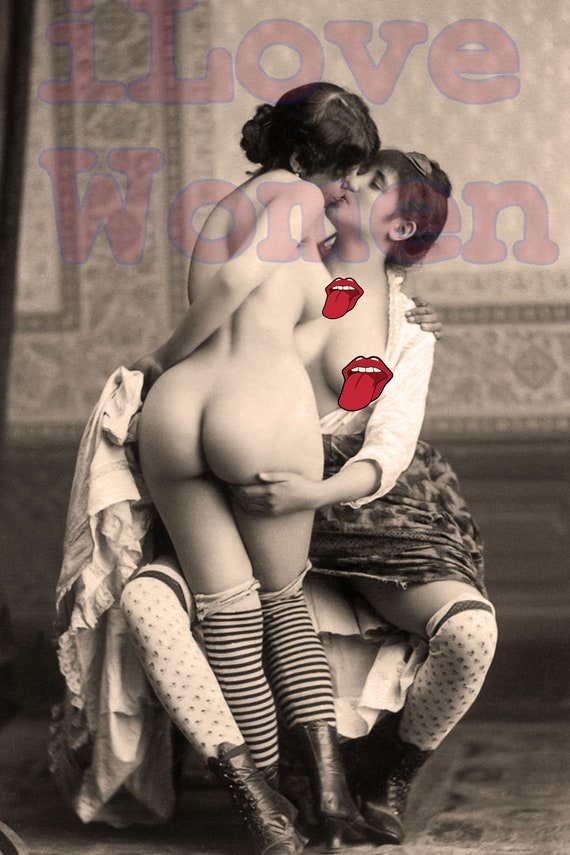 Naked Bubble Butt Lesbians - 1920's Vintage Nude Photo Sexy Big Booty Lesbian Love - Etsy
