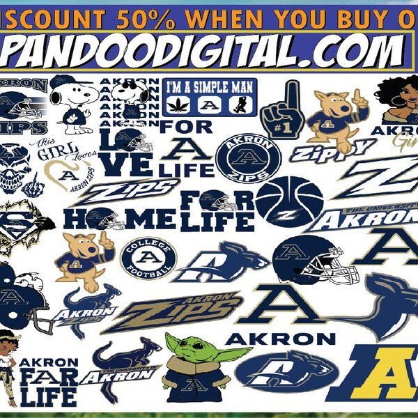 University of Akron Svg - Etsy