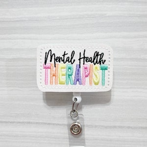 Mental Health Matters Badge Reel Retractable with Alligator Clip Rainbow Badge Holder Human Brain Illness Awareness Nursing Doctor Teacher Medical